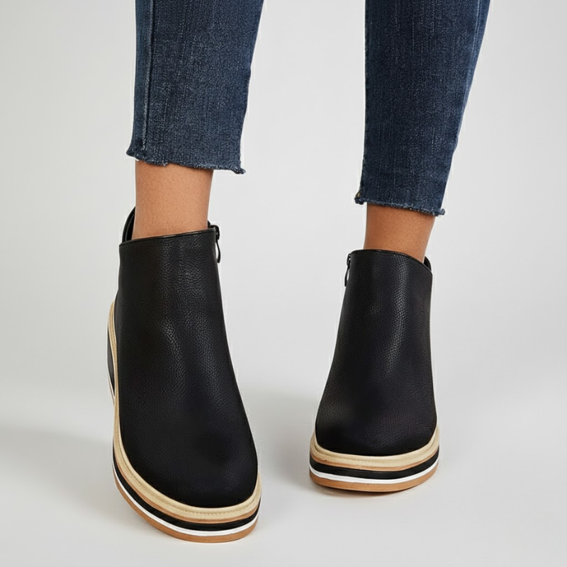 Veronica | Orthopedic Leather Wedge Boots