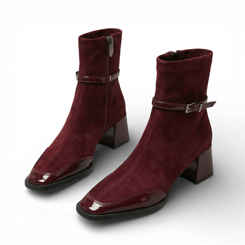 Isa | Elegante Suede Støvler med Medium Hæl