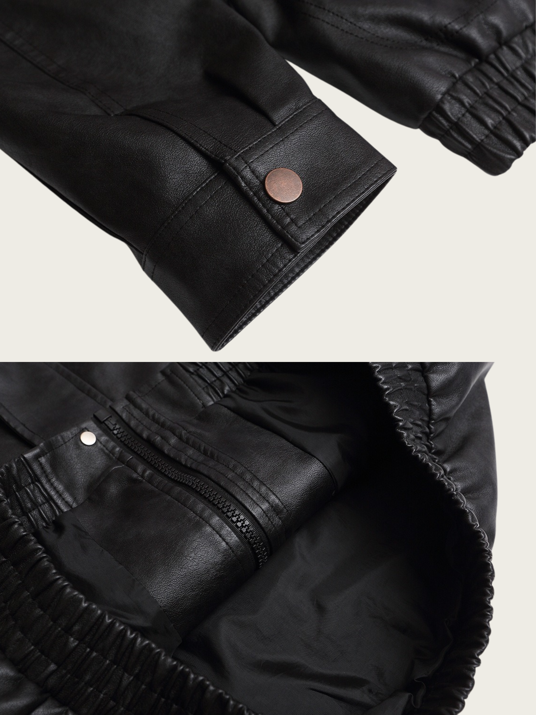 Vester | Jakke i Imiteret Skind Med Slidt Look