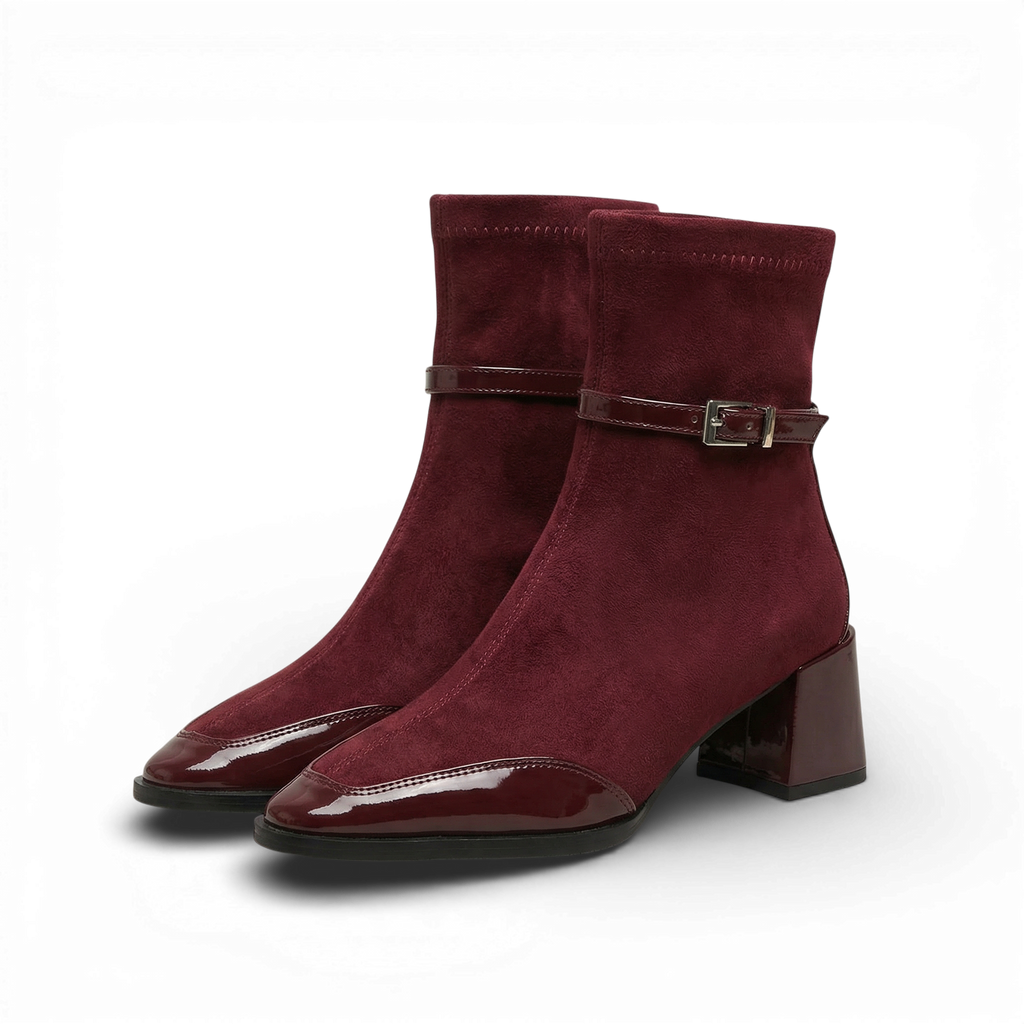 Isa | Elegante Suede Støvler med Medium Hæl