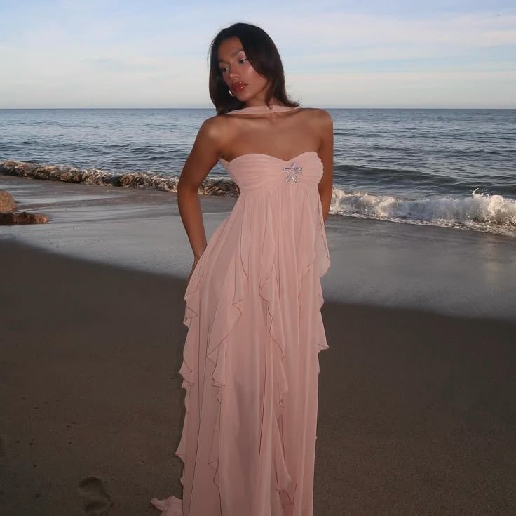 Collins | Ruffle Strapless Maxi Dress