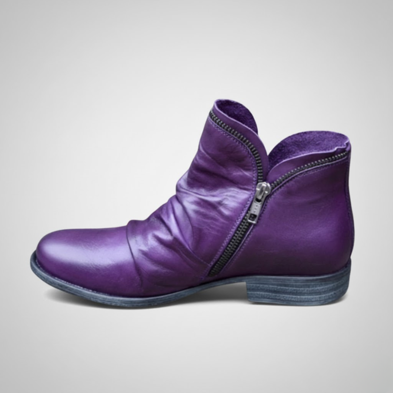 Veronica | Orthopedic Leather Zip Boots