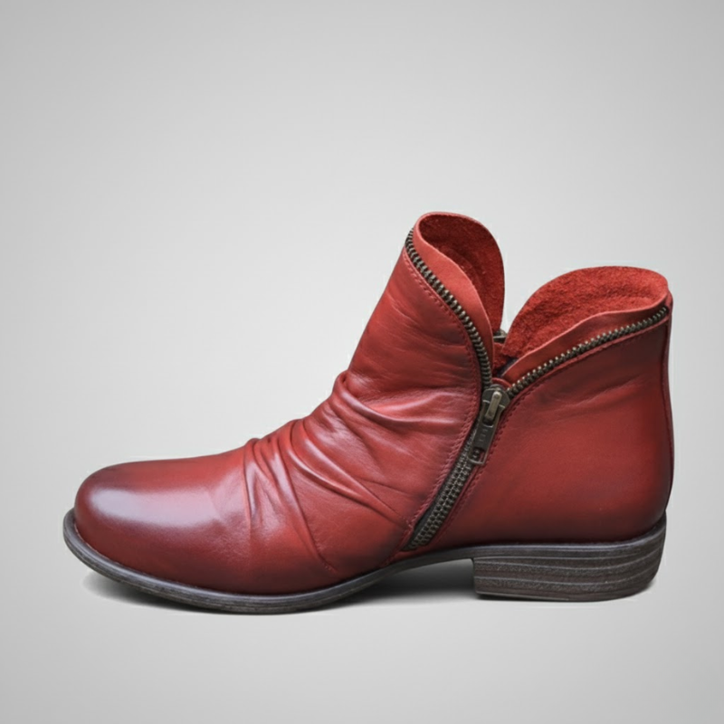Veronica | Orthopedic Leather Zip Boots