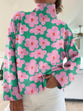 Mirellia | Blommig Högkrage Tröja