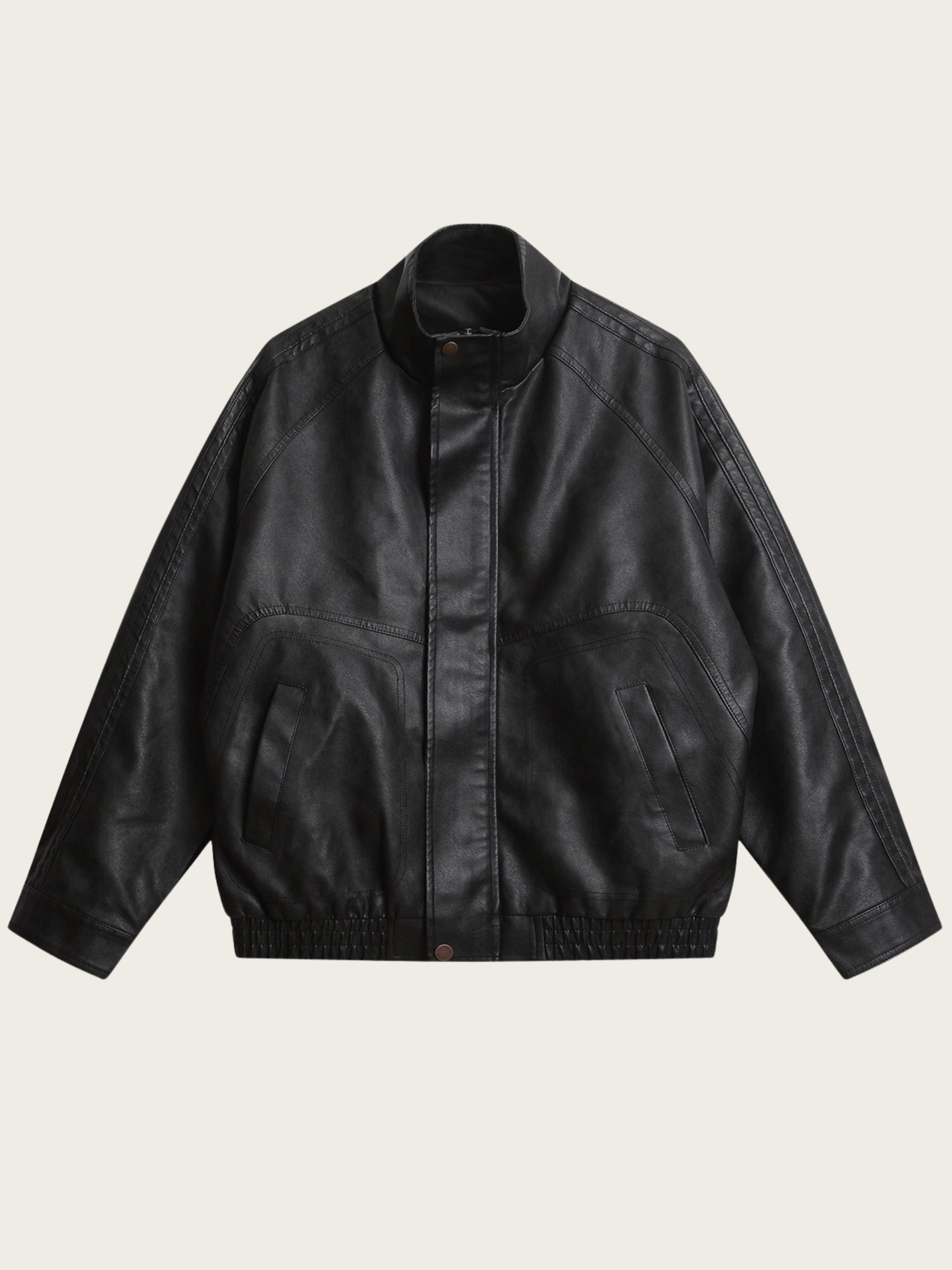 Vester | Jakke i Imiteret Skind Med Slidt Look