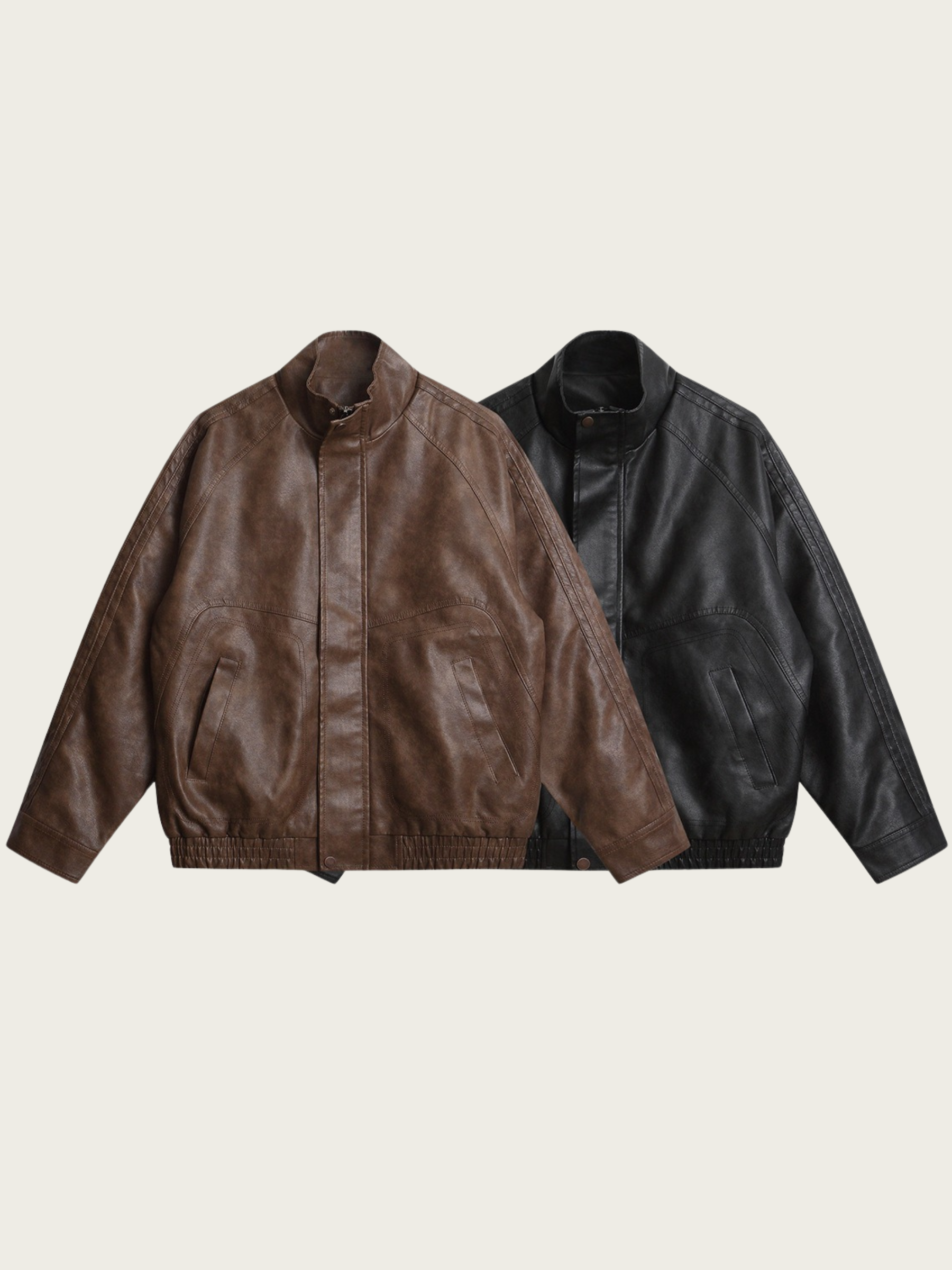 Vester | Jakke i Imiteret Skind Med Slidt Look