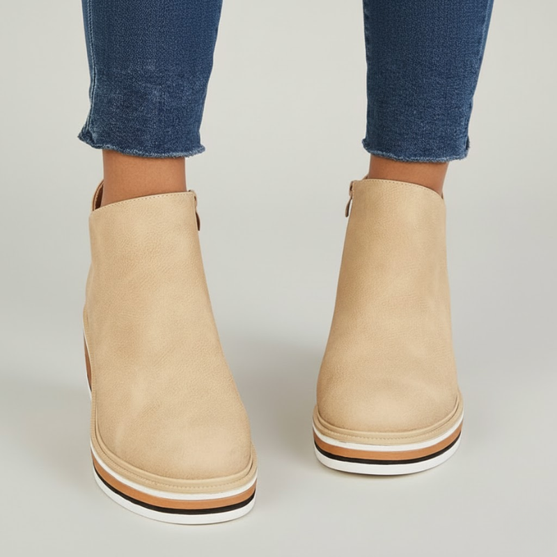 Veronica | Orthopedic Leather Wedge Boots