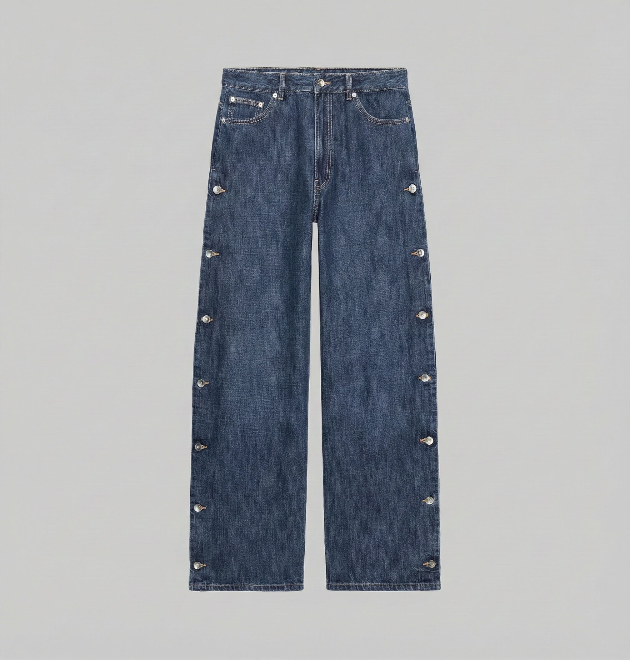 Wide Side Button Denim Jean