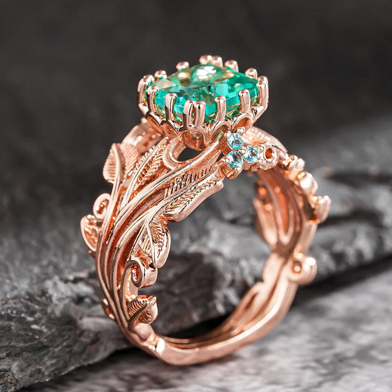 Mila | Naturlig Grøn Krystalring