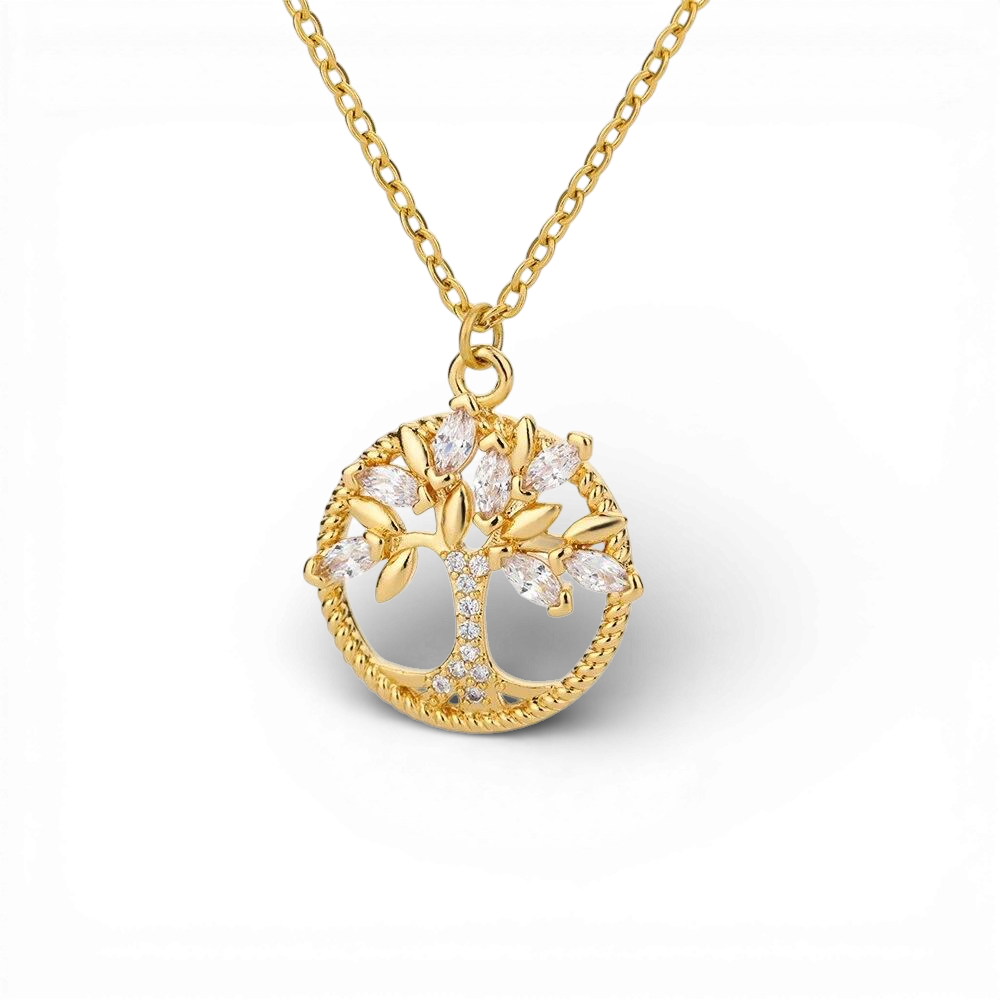 Olea | Halskæde med Livets Træ og Zirkonia