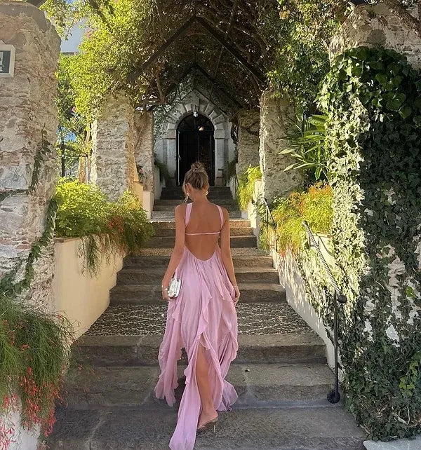 Collins | Ruffle Strapless Maxi Dress